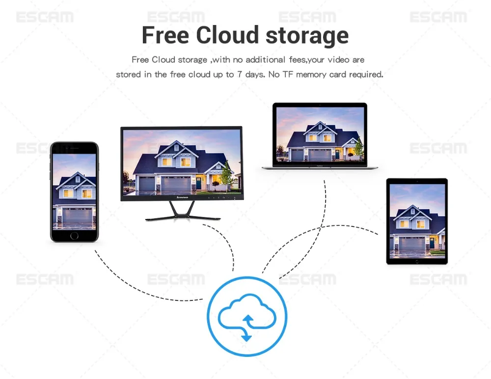 ESCAM V6 720P беспроводной дверной звонок видео камера бесплатное Облачное хранилище водонепроницаемый Домашняя безопасность