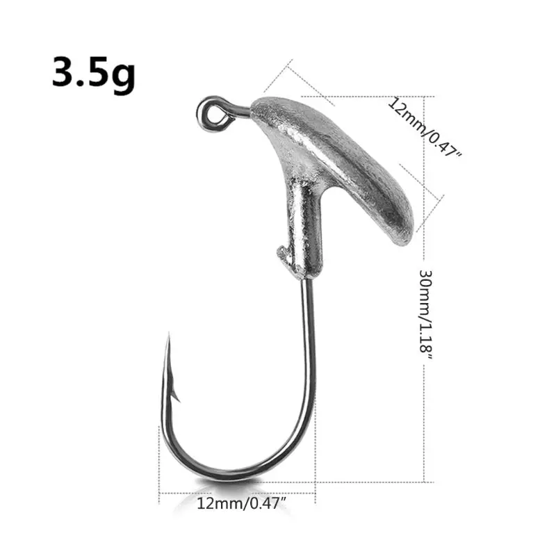 

10pcs Tumbler Lead Jig Head Fishing Hook Set Barbed Fishhook 3.5g 5g 7g 10g 14g X3UA