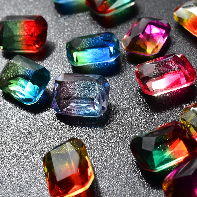 Стразы для ногтей прямоугольные с плоской задней поверхностью кристаллы