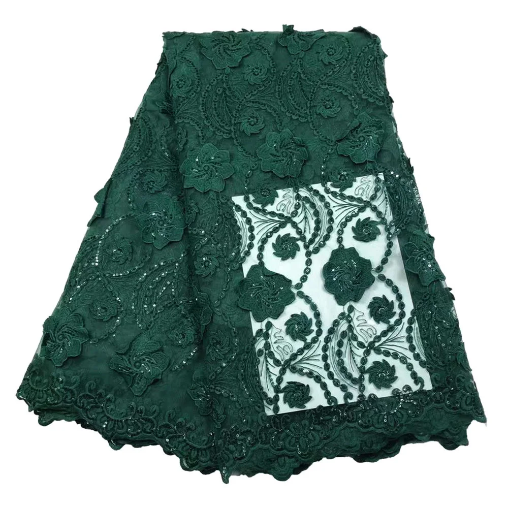 

Ulifelace Color Sequins French Fabrics Embroidered High Quality 3d Applique Corded Mesh Lace Fabric For Wedding Dress F3361
