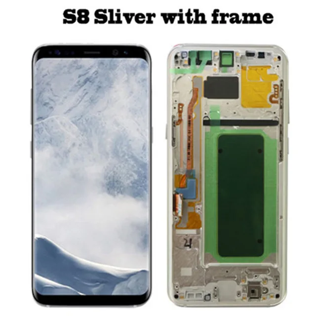 S8 Sliver with frame S8 S8plus экран дисплея для SAMSUNG Galaxy S8 экран Замена ЖК сенсорный дигитайзер сборка G950F G955 с рамкой - Цвет: S8 Sliver with frame