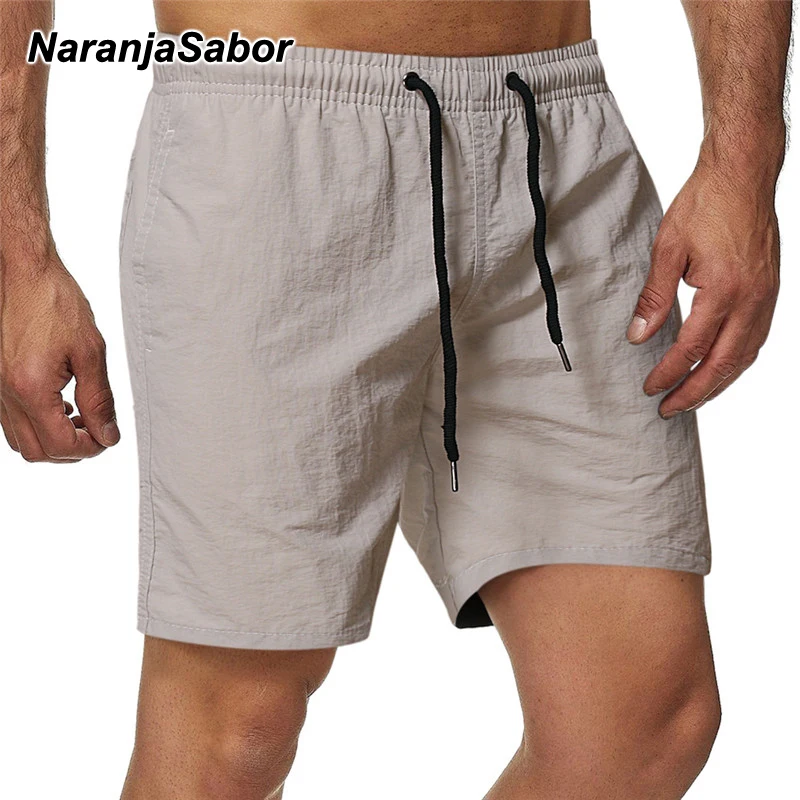 

NaranjaSabor Men's Colorful Beach Shorts 2020 Summer Mens Fashion Casual Loose Solid Color Shorts Male Big Waist Shorts N672