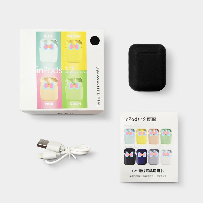 Mgoman Новое поступление Macaron Inpods12 TWS беспроводные наушники для быстрой зарядки с коробкой наушники Bluetooth 5,0 гарнитура PK i17s