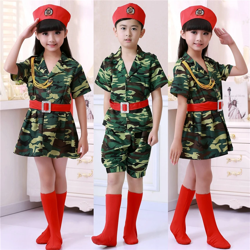 

2020 камуфляжная одежда для солдат для детей, для девочек и мальчиков армейская военная форма, Хэллоуин, карнавал; Вечерние детского сада; Шко...