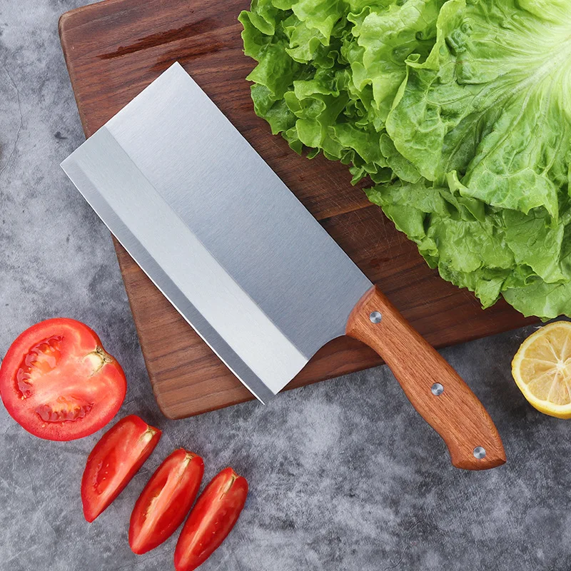 Китайский Мясницкий резак SHUOJI кухонный нож из нержавеющей стали с полной ручкой