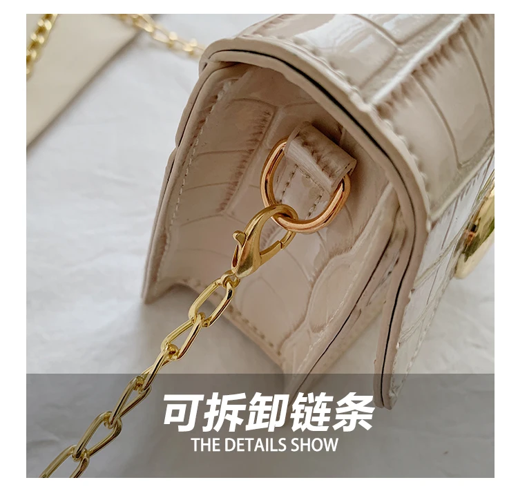 

Fashion Crocodile Pattern Female Flap Shoulder Messenger Bags Women Small Square Crossbody Bag Retro Ladies Chain Purse Handbags