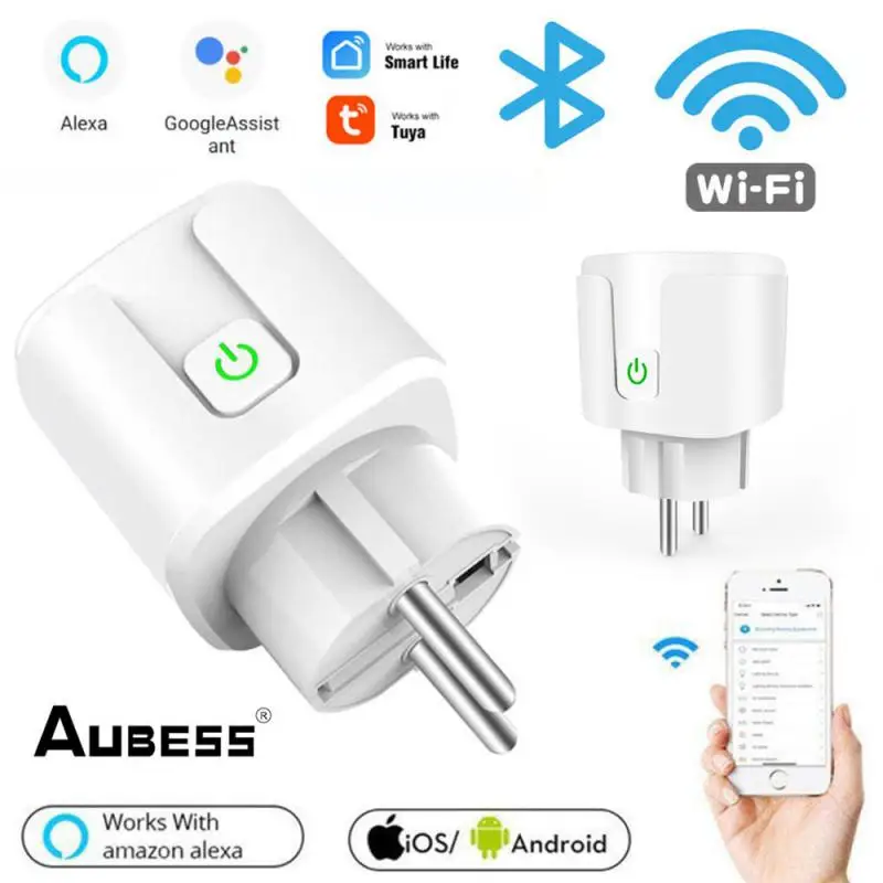 

Aubess WiFi Smart Plug Socket With Power Energy Monitor EU Multi Plug Tuya APP Control Compatibles With Alexa Google Assistant