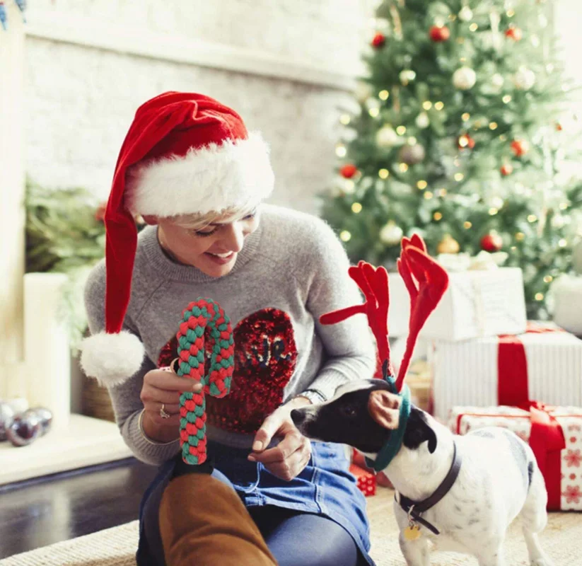 Игрушка из веревки для собак карамельный тростниковый канат игрушка чулок