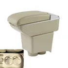 Для Volkswagen VW Polo 9N9N3 02-09 Vivo 10-двухслойный автомобильный подлокотник, подстаканник для центральной консоли, кожаный поддон для хранения