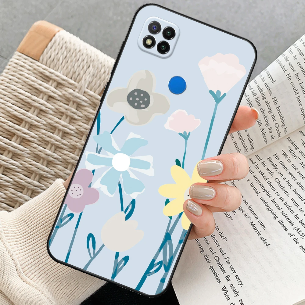 Чехол для Redmi 9C NFC мягкий ударопрочный чехол телефона Xiaomi силиконовый бампер из