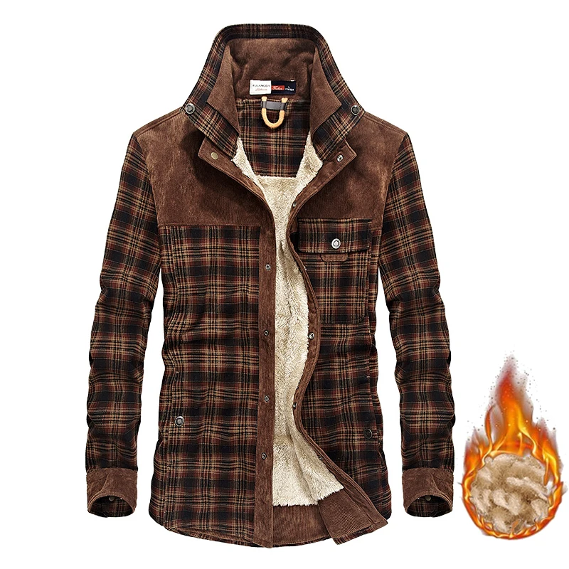 

Мужская флисовая рубашка-поло, теплая Клетчатая Шерстяная кашемировая Вельветовая рубашка-поло, Одежда большого размера d, для осени и зимы