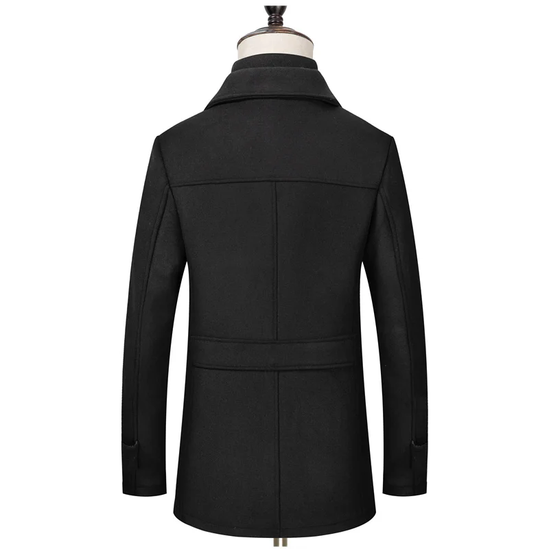 Мужское шерстяное пальто FGKKS длинное однотонное в деловом стиле Повседневная