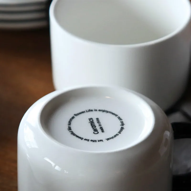 Ручная белая кофейная чашка скандинавский фарфоровый простой набор для