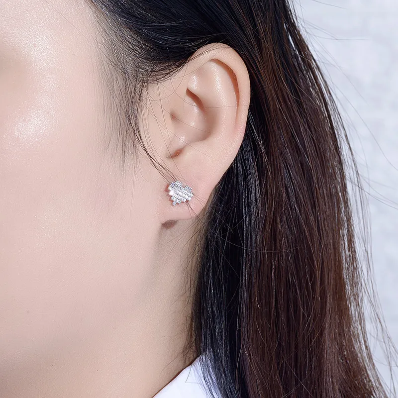 Женские серьги гвоздики в форме сердца MAIKALE золотистые и Серебристые маленькие с