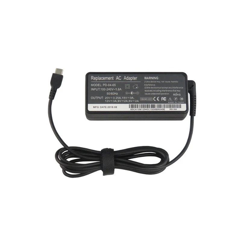 20V 3.25A 65W USB Type C Ac адаптер питания зарядное устройство для Lenovo MIIX 720/ PRO/X1/T570/P51s