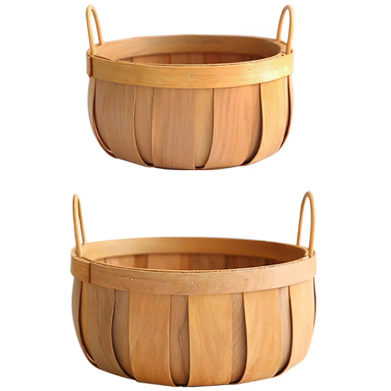 Плетеные корзины ручной работы из натурального дерева для овощей фруктов хлеба