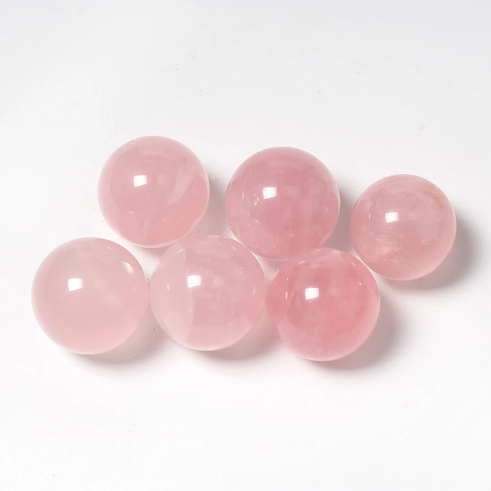 

25 мм натуральный розовый кварцевый шар кварцевый кристалл сфера целебный Кристалл чакра рейки шар резные поделки украшение для дома подаро...