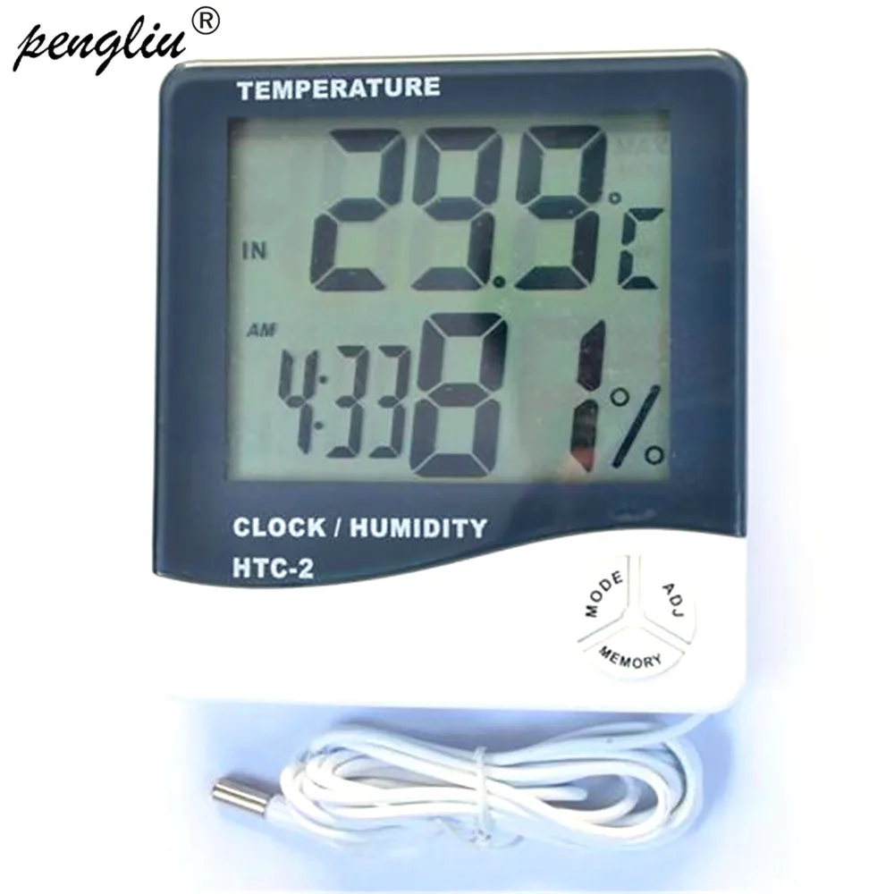 

The newest High-accuracy HTC-2 LCD Digital Electronic Thermometer Tester Clock Household for Indoor Outdoor use GT064