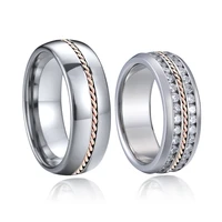 Alliance fine jewelry his and hers wedding rings set for men and women luxury 14k rose gold 8mm titanium couple ring pair