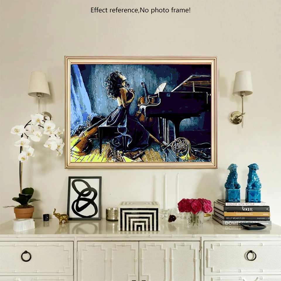 Раскраска по номерам для взрослых AZQSD самодельная раскраска женщин рама