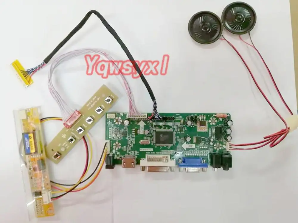 

Yqwsyxl Control Board Monitor With speaker Kit for B170PW03 V.3 V3 HDMI + DVI + VGA LCD LED screen Controller Board Driver