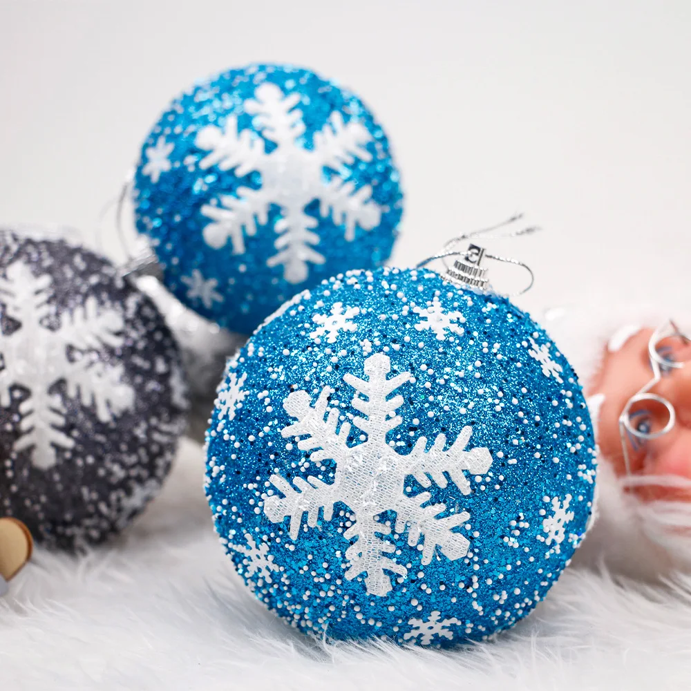 

8cm Merry Christmas Balls Red Painted Christmas Tree Baubles Hanging Foam Balls Ornaments For Christmas Tree Party Decoration