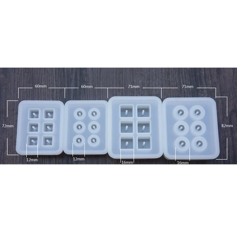 Прозрачная прямоугольная силиконовая форма бусины квадратный шар 6 подвесных