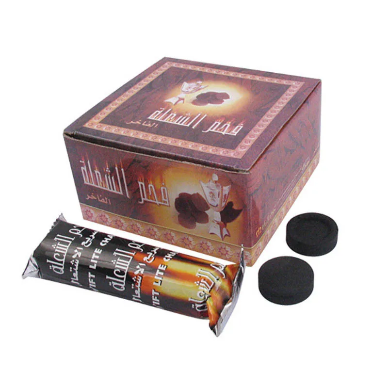 

100 Pcs/Box Dia 33MM Natural Shisha Charcoal Quick Lasting Burning For Hookah Water Chicha Narguile Waterpijp Accessories