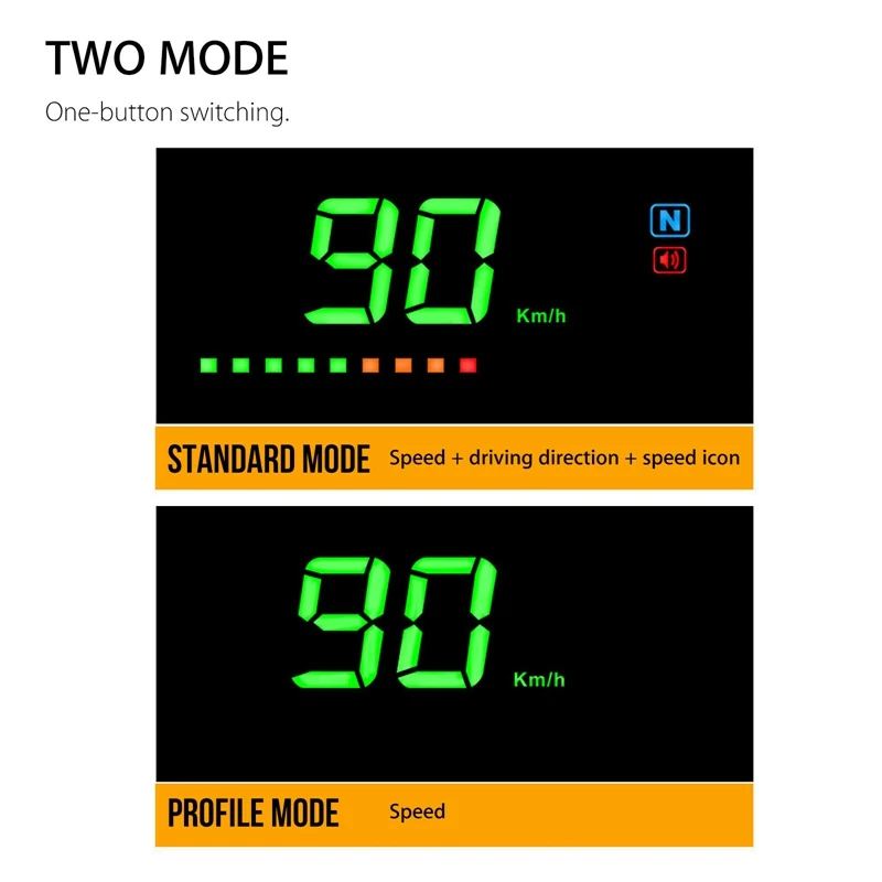 

Universal A2 Digital GPS Speedometer Head Up Display Overspeed MPH/KM Tired Warning Alarm GPS Hud Head Up Display Car