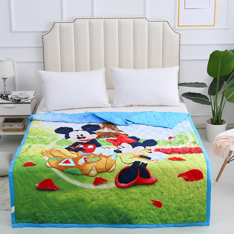 Тонкое стеганое одеяло Disney с Микки и Минни Маус постельное белье покрывало на