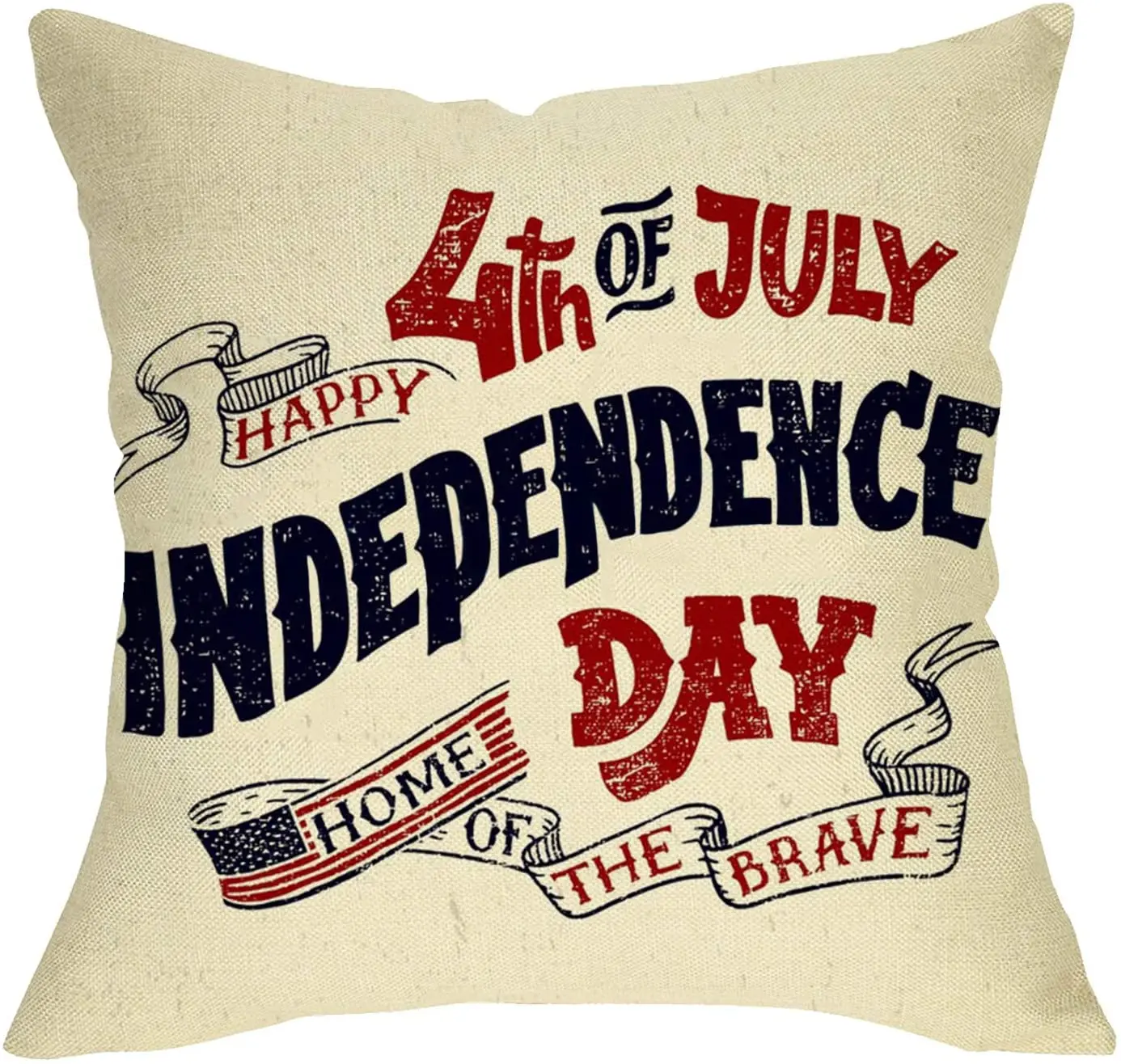 

Softxpp Happy 4th of July Decorative Throw Pillow Cover, USA Independence Day Cushion Case, American Patriotic Home of The Brave