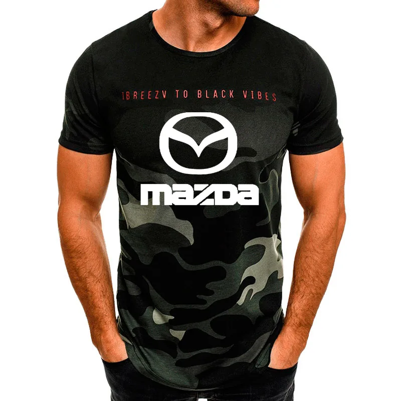 

Fashion Casual Summer Men's T-shirt Mazda Car Logo Printing Men's short sleeve Cotton High Quality short sleeve