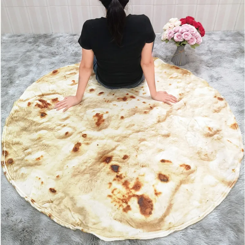 

Pizza Tortilla Tortilla Blanket Pita Lavash soft blanket for bed wool sofa plaid plush bedspread Manta Burrito Koce