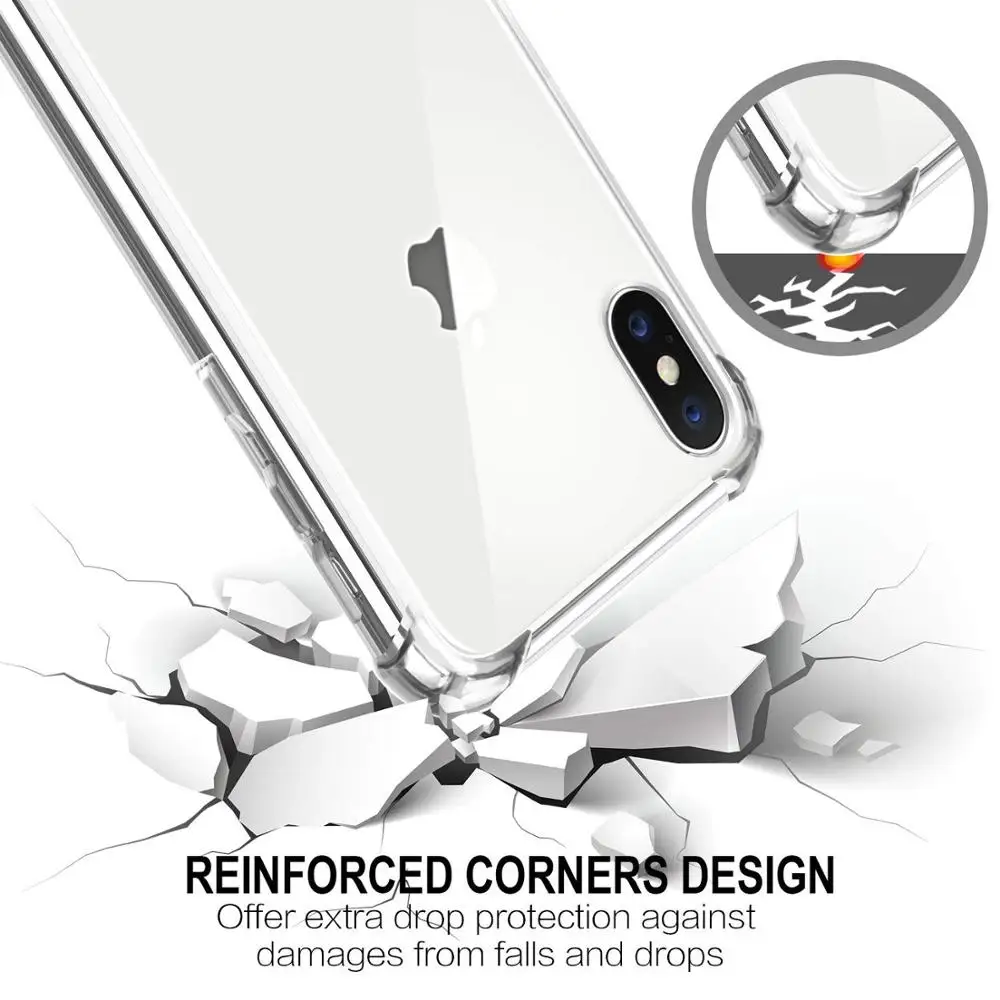 Роскошный Ударопрочный силиконовый чехол для телефона iPhone 7 8 6 6S Plus XS Max XR 11