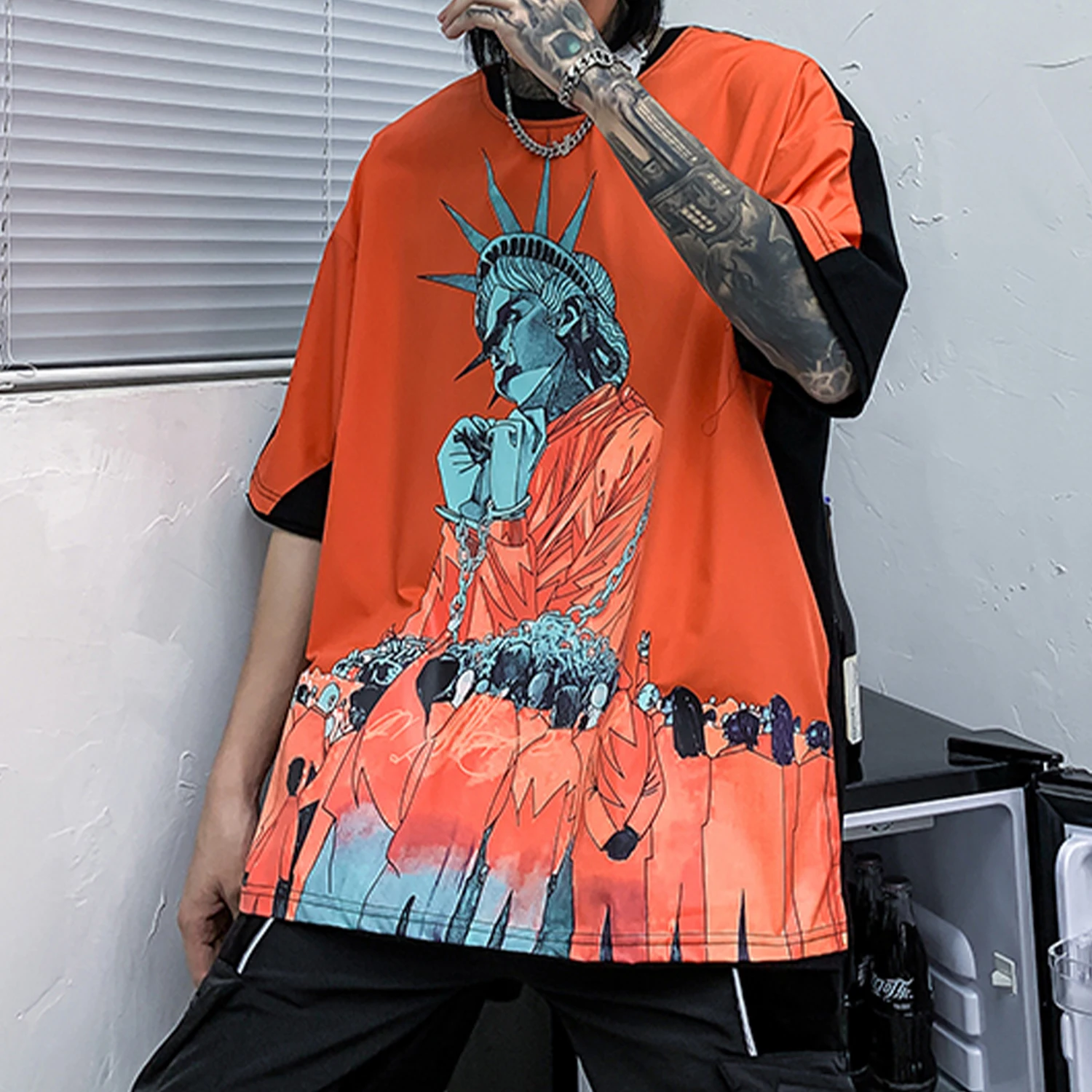 Aelfric Eden Goddess of Liberty Футболка с принтом для мужчин 2020 Хип Хоп Harajuku коротким рукавом