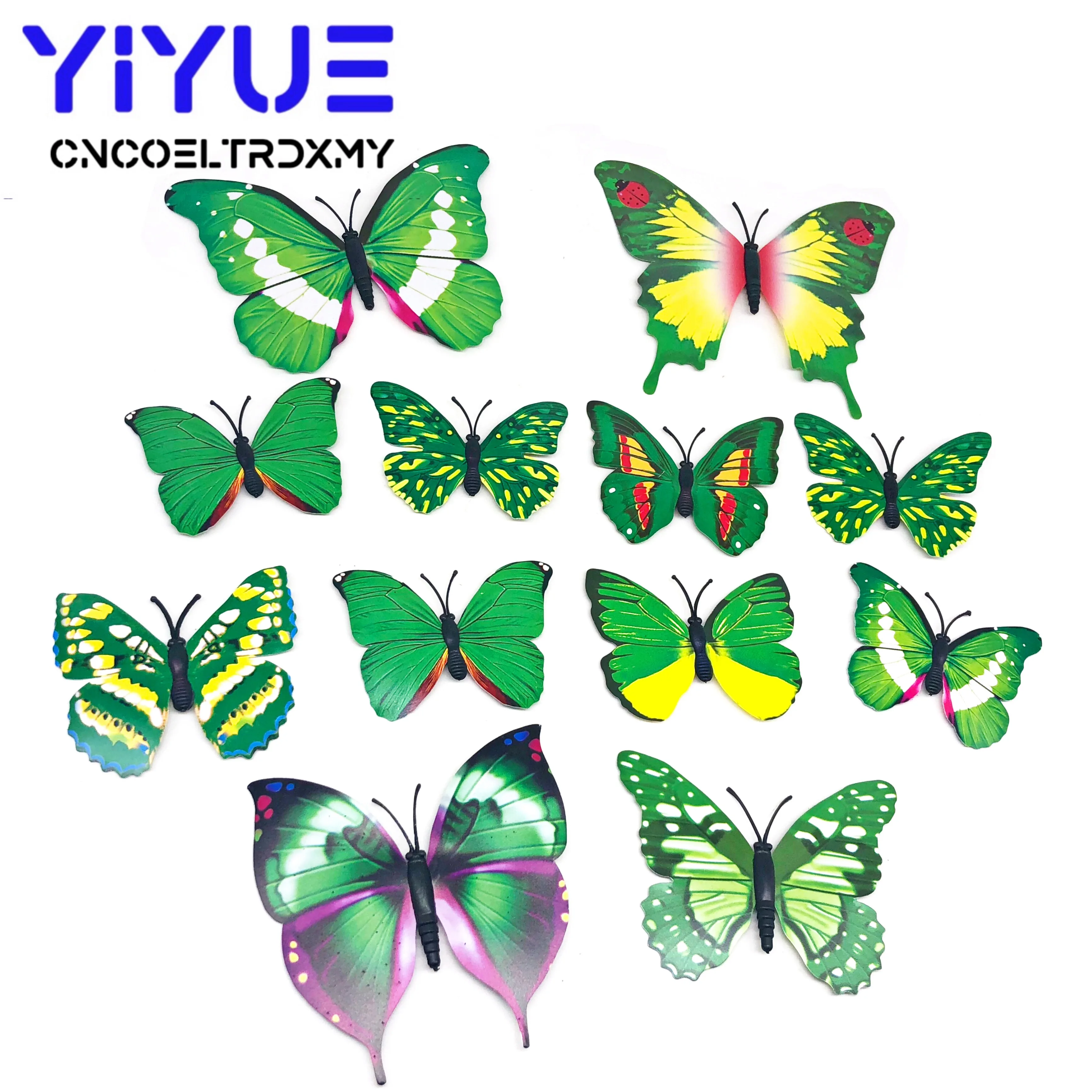 12 шт. настенные 3D наклейки в виде бабочек из ПВХ|Обои| |