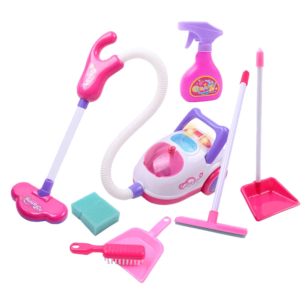 

Kids Vacuum Cleaner with Lights Play Set Home Cleaning Learning Toy Girls Gift