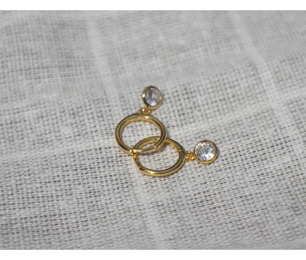 Серьги из стерлингового серебра 925 пробы, Модный Циркон, круглый короткий кулон, круглые серьги, тренд кости, дикие женские серебряные серьги, ювелирные изделия