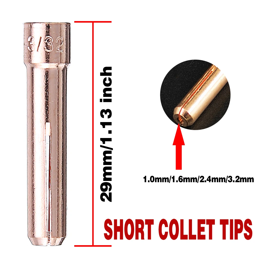 Газовая линза TIG короткая 23 шт. 17CB20G 1 0/1 6/2 4/3 2 мм стеклянная чаша #12 газовая