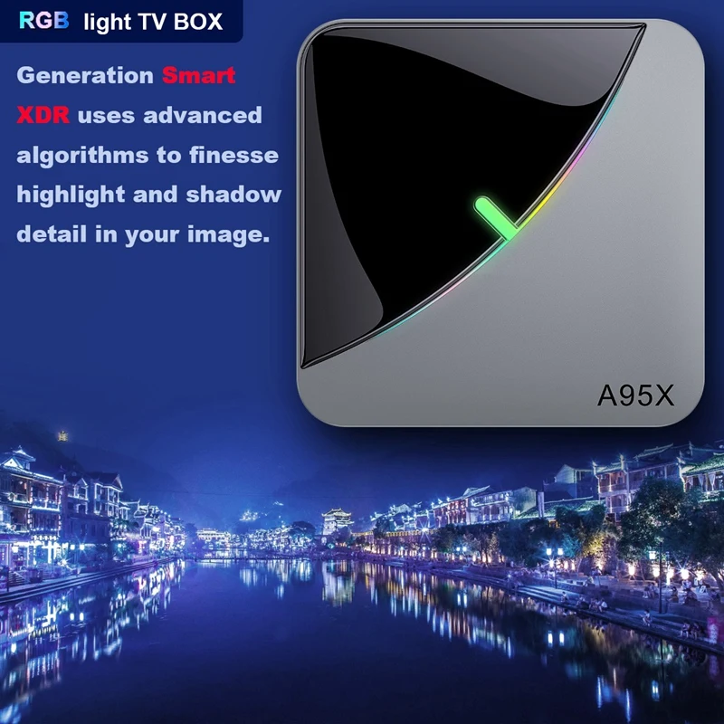 

RGB Light TV Box Android 9.0 A95X F3 4GB 32GB S905X3 Amlogic Wifi BT Set Top Box1080P Media Player EU Plug