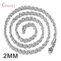 925 stamps wholesale fashion 2mm width 16 inches to 30 inches twisted rope chain necklace for men male trendy hip hop party