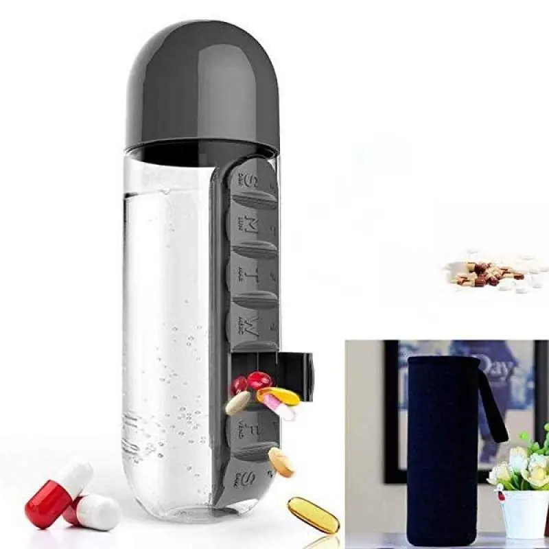 Семидневная чашка для таблеток 800 мл Спортивная бутылка воды пластиковая Удобная