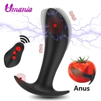 8 mode electric shock pulse prostate massager anal plug vibrator sex toys for men women remote vibrating butt plug male sexshop