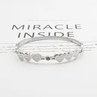 Красивые кристаллы и 6 Вечная любовь маленькие персиковые сердца браслеты и браслеты из нержавеющей стали брендовые ювелирные изделия женские браслеты оптом