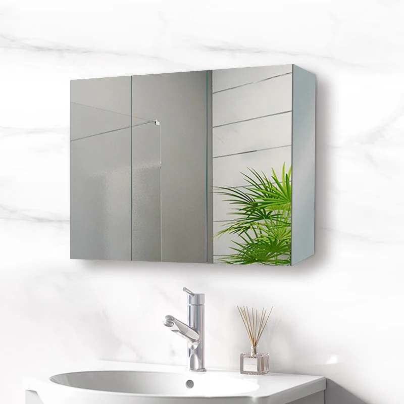 

Hot sale bathroom cabinet kit bathroom storage glass shelf with touch sensor