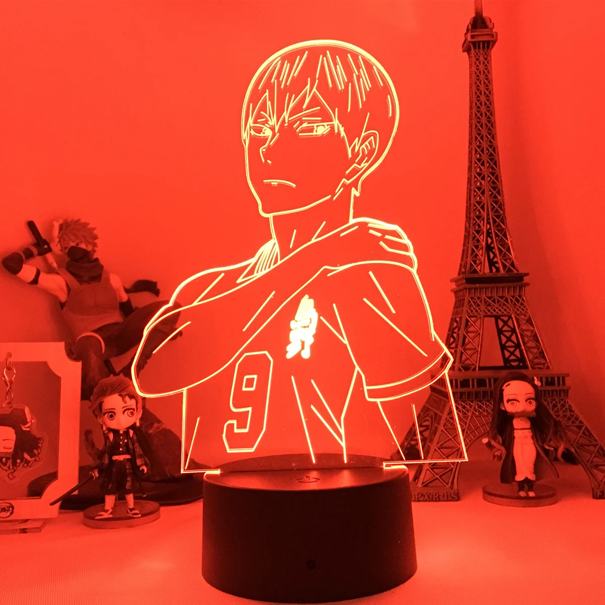 

Acrylic Led Night Light Anime Haikyuu Shoyo Hinata Figure for Kids Bedroom Decor Nightlight Cool Manga Gadget Child Table Lamp