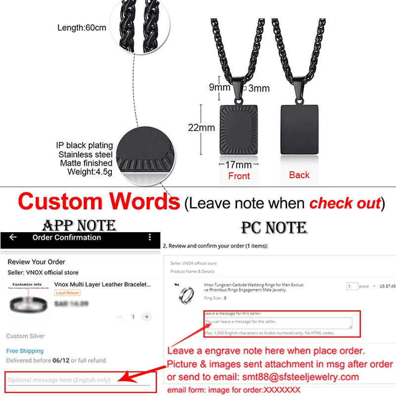 Мужские и женские ожерелья-подвески из нержавеющей стали | Украшения аксессуары