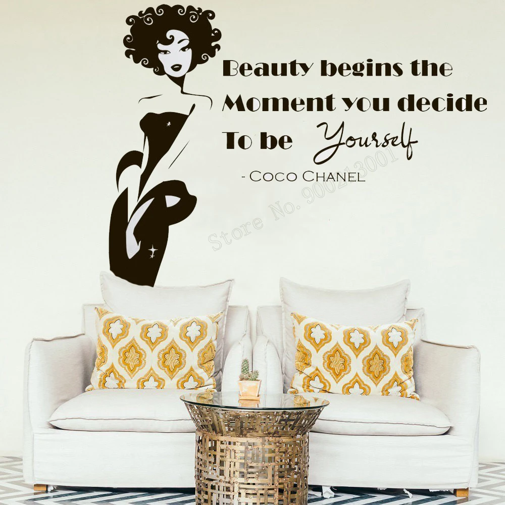 

Art Home Sticker Beauty Women Room Decor Quote Hair Salon Wall Decoration Removeable Poster Nersery Mural Decel Girls LY35
