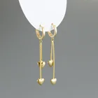 Серьги-сердечки из стерлингового серебра 925 пробы, простые классические золотые женские ювелирные изделия, серьги
