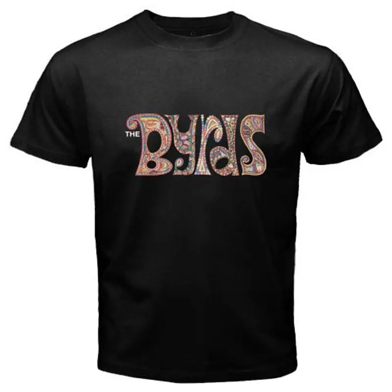 Новинка логотип Byrds 1960 поп-рок значок легенда Мужская черная футболка размер S до